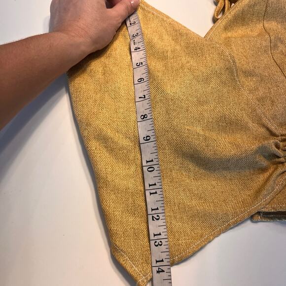 Moon River yellow wrap halter top - Picture 8 of 8